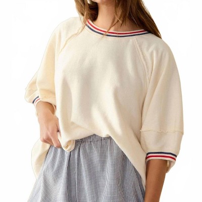 Women's Stripe Banded Sleeve Top - BUCKETLIST