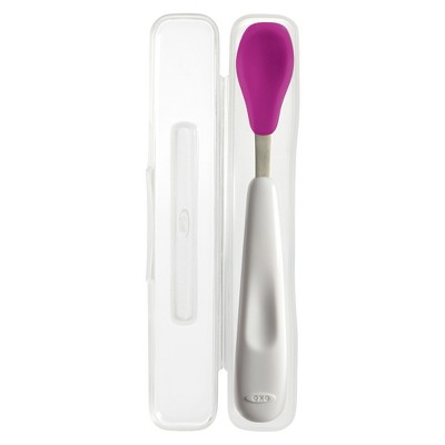 OXO Feeding Spoon Set with Soft Silicone - pink