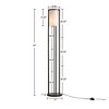 Metal Floor Lamp with Glass Cylinder Shade for Living Room Bedroom Office House Home - 3 of 4