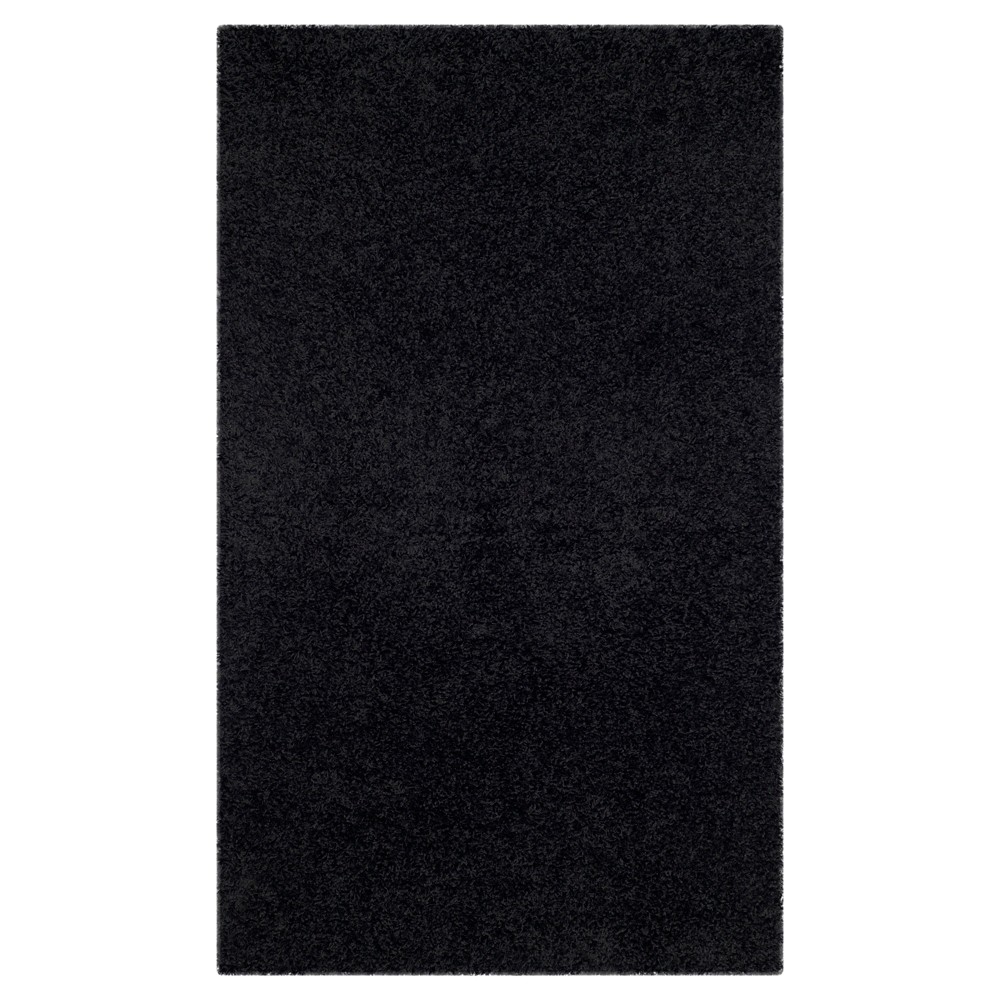 4'x6' Rayan Solid Loomed Area Rug Black - Safavieh