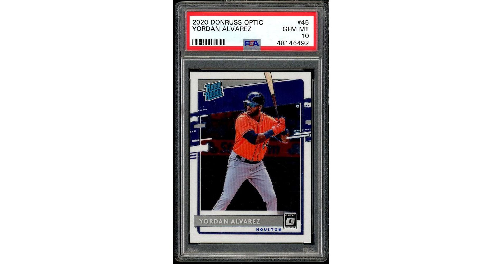 Yordan Alvarez Rookie Card 2020 Donruss Optic #45 PSA 10