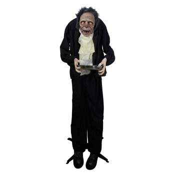 Northlight 6' Lighted Animated Scary Butler Standing Halloween Decoration