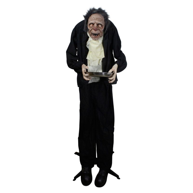 Northlight 6' Lighted Animated Scary Butler Standing Halloween Decoration, 1 of 4