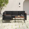Christopher Knight 4pc Home Sornsa Outdoor Aluminum Frame with Polywood Accents Patio Seating Set - 3 of 4