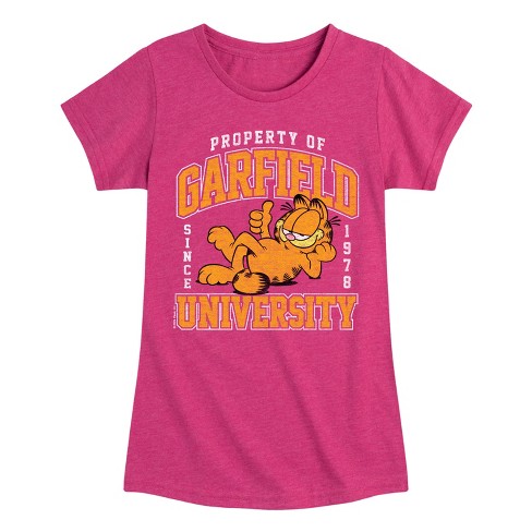 Girls' - Garfield - Varsity Fitted Short Sleeve Graphic T-Shirt - image 1 of 4