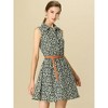 INSPIRE CHIC Women's Floral Sleeveless Half Placket Mini Belted Summer Dress - 2 of 4