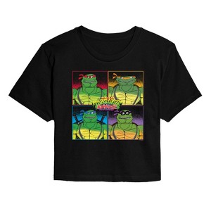 Women's - Teenage Mutant Ninja Turtles - TMNT Group Cropped Graphic T-Shirt - 1 of 4