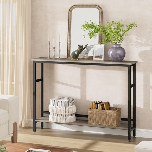 5.9" Slim Sofa Table, 2 Tier Narrow Console Table with Adjustable Shelf, Space-Saving Behind Couch Table for Living Room, Entryway, Hallway - 1 of 4