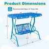 Costway 2-Seater Toddler Porch Swing Chair with Metal Stand Adjustable Canopy Safety Belts Blue/Pink/Yellow - 3 of 4