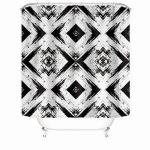 Black Corner Shower Curtains for Bathroom Waterproof Fabric Bath Curtain Durable Soft Stylish Bathroom Decor 72x72 Inch - 1 of 1