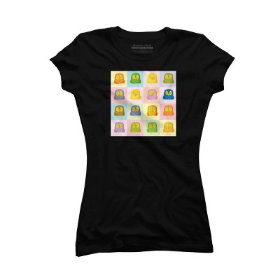 Junior's Design By Humans Square Chicks By rabassa T-Shirt