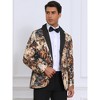 INSPIRE CHIC Men's Single Button Notch Lapel Prom Flower Print Suit Jacket - 2 of 4