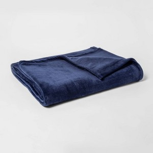 Twin/Twin XL Micromink Bed Blanket Navy - Room Essentials , Blue