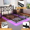Kumasinova Full/Queen Floating Bed Frame with RGB LED Lights,Platform Bed Frame with USB Charging Station & Storage Headboard,Heavy Duty Steel Slats - 3 of 4