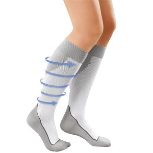 JOBST 7528903 Sport Knee High 15-20 mmHg Compression Socks, White/Grey, X-Large - 1 of 3