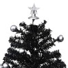 vidaXL 2 ft Snowing Christmas Tree with Umbrella Base & LED Lights, Black PVC Artificial Tree with Snowfall Effect - 4 of 4