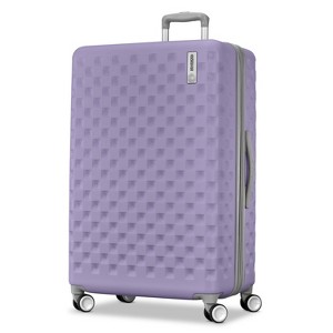 American Tourister Checked Hardside Spinner Suitcase - PURPLE HAZE