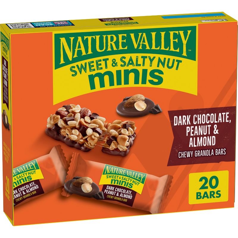 Nature Valley Sweet &#38; Salty Minis Dark Choc Peanut &#38; Almond - 15oz, 1 of 8