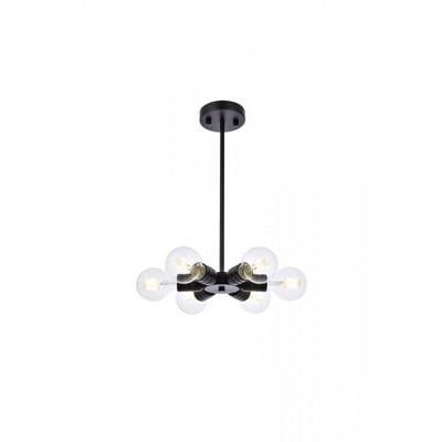 Elegant Lighting Reyes 6 lights black pendant