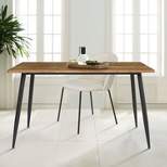Charls 47'' Rectangle  Dining Table With Black Metal 4 Point/Leg -The Pop Maison