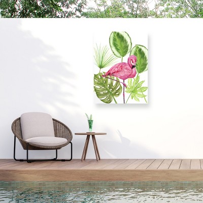 "Tropical Flamingo Ii" Outdoor Canvas