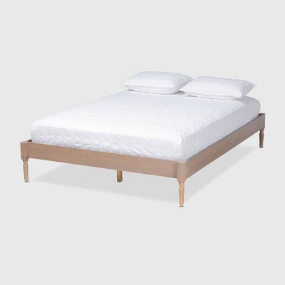 Full Colette French Bohemian Wood Platform Bed Frame Oak - Baxton ...