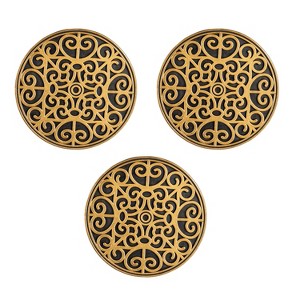 Evergreen Recycled Rubber Stepping Stones, Set of 3 - Golden Medallion - 1 of 4