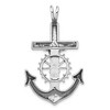Black Bow Jewelry Sterling Silver Antiqued 2D Mariner's Crucifix Cross Pendant, 29x45mm - 3 of 4