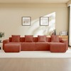 GDFStudio Nibley Modular 4-Seat U-Shape Velvet Fabric Sectional Boneless Sofa with 3 Pillows and 2 Movable Ottomans - 2 of 4