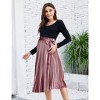 Clearlove Women's High Waist Velvet Maternity Skirt Pleated Midi Skirtswith Adjustable Tie Flattering Drape - 4 of 4