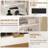 Makeup Vanity Desk with HD Lighted Mirror, Solid Wood Legs, and Power Outlet - Modern Fluted Design with Storage Shelf for Bedroom or Dressing Room - 4 of 4