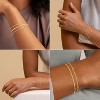 Gold Bracelets for Women, 14K Dainty Gold Plated Stackable Bracelets for Women Trendy Waterproof CZ Tennis Bracelet Set - 4 of 4