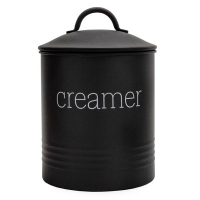 AuldHome Design Enamelware Creamer Canister; Rustic Farmhouse Style Coffee Accessory Kitchen Storage