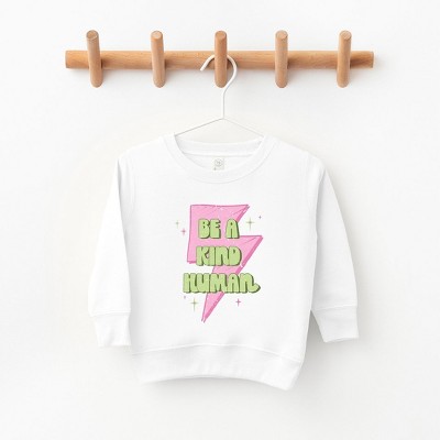 The Juniper Shop Be A Kind Human Lightning Bolt Toddler Graphic Sweatshirt