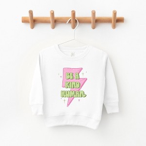 The Juniper Shop Be A Kind Human Lightning Bolt Toddler Graphic Sweatshirt - 1 of 3