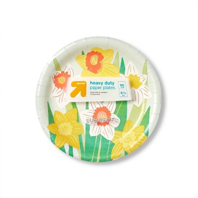 Flower Print Disposable Plate 7" - 60ct - up & up™