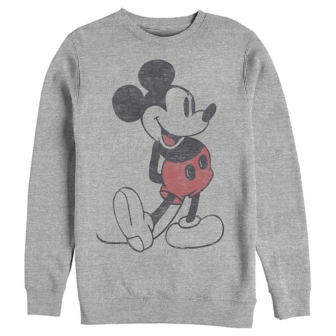 Men's Mickey & Friends Distressed Mickey Mouse Pose Sweatshirt - Athletic  Heather - 2X Large