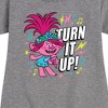 - Trolls - Turn It Up Poppy Graphic Short Sleeve Fleece Dress - 2 of 4