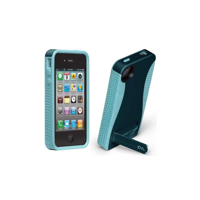 Case-Mate Pop! Case with Stand for Apple iPhone 4S / 4 (Navy/Aqua), 1 of 2