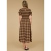 August Sky Plaid Puff Sleeve Smocked Midi Dress - 2 of 4