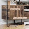 70 inch Industrial TV Stand for TVs up to 75", Entertainment Center with Storage Drawer & Cabinets, Rustic Brown Media Console for Living Room - 4 of 4