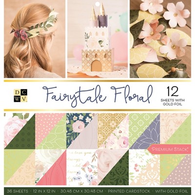 DCWV Double-Sided Cardstock Stack 12"X12" 36/Pkg-Fairytale Floral, 18 Designs/2 Each