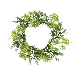 Saro Lifestyle Mixed Greenery Wreath Floral Accent (Set of 4), 16", Green - 1 of 4