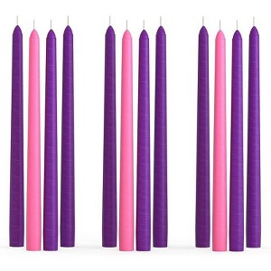 12 inch Taper Candles Set of 12 - Dripless and Smokeless Candle Unscented - Slow Burning Candle Sticks Are Perfect As Thanksgiving Taper Candles - 1 of 4