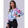 INSPIRE CHIC Women's Stand Collar Floral Prints Zip Up Lightweight Short Jacket - 2 of 4