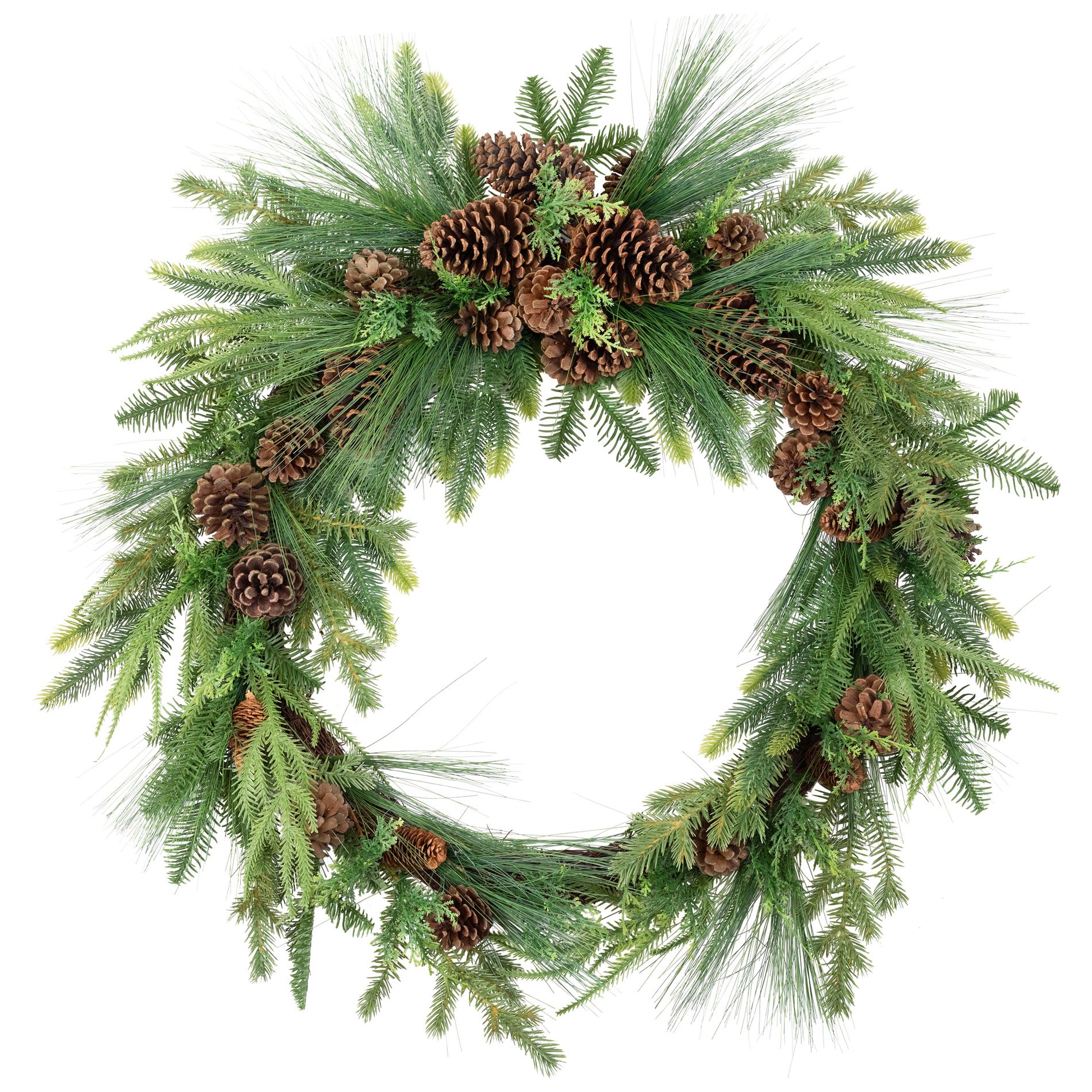Northlight Pinecones and Mixed Foliage Artificial Christmas Wreath - 32" - Unlit