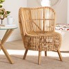 bali & pari Nagoya Natural Rattan Wide Seat Lounge Chair Natural Brown: Handcrafted, No Assembly Indoor Furniture - 3 of 4