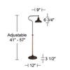 Franklin Iron Works Ferris Rustic Farmhouse Pharmacy Floor Lamp 57" Tall Bronze Faux Wood Grain Adjustable for Living Room Reading Bedroom Office Home - 4 of 4
