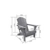 VisioGear 3 Pieces Folding Adirondack Chair Set, Outdoor Adirondack Chair Set with Side Table for Backyard, Whie, 21.92"*28.03"*35.23" - 3 of 4