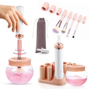 HOM Makeup Brush Cleaner - Makeup Brush Cleaner & Dryer with 8 Rubber Collars - Fits Most Brush Types - Effortlessly Wash & Dry Brushes in Seconds - 1 of 4